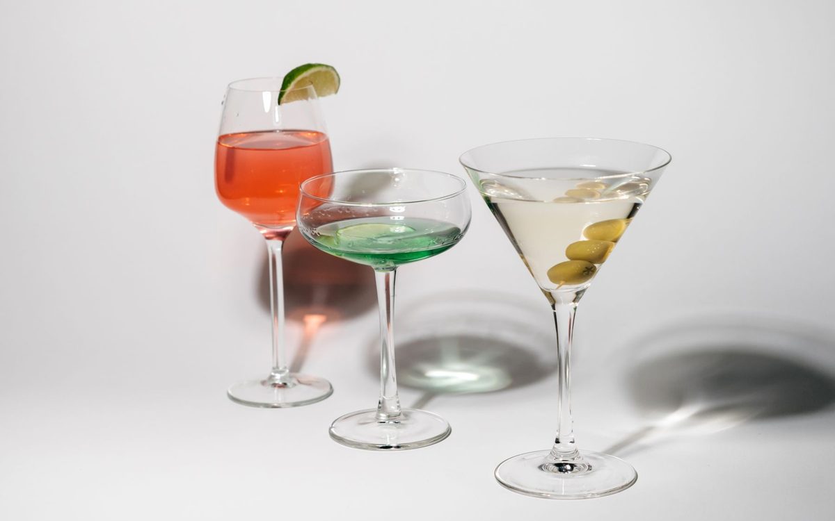 Guests toasting with cocktails at a party